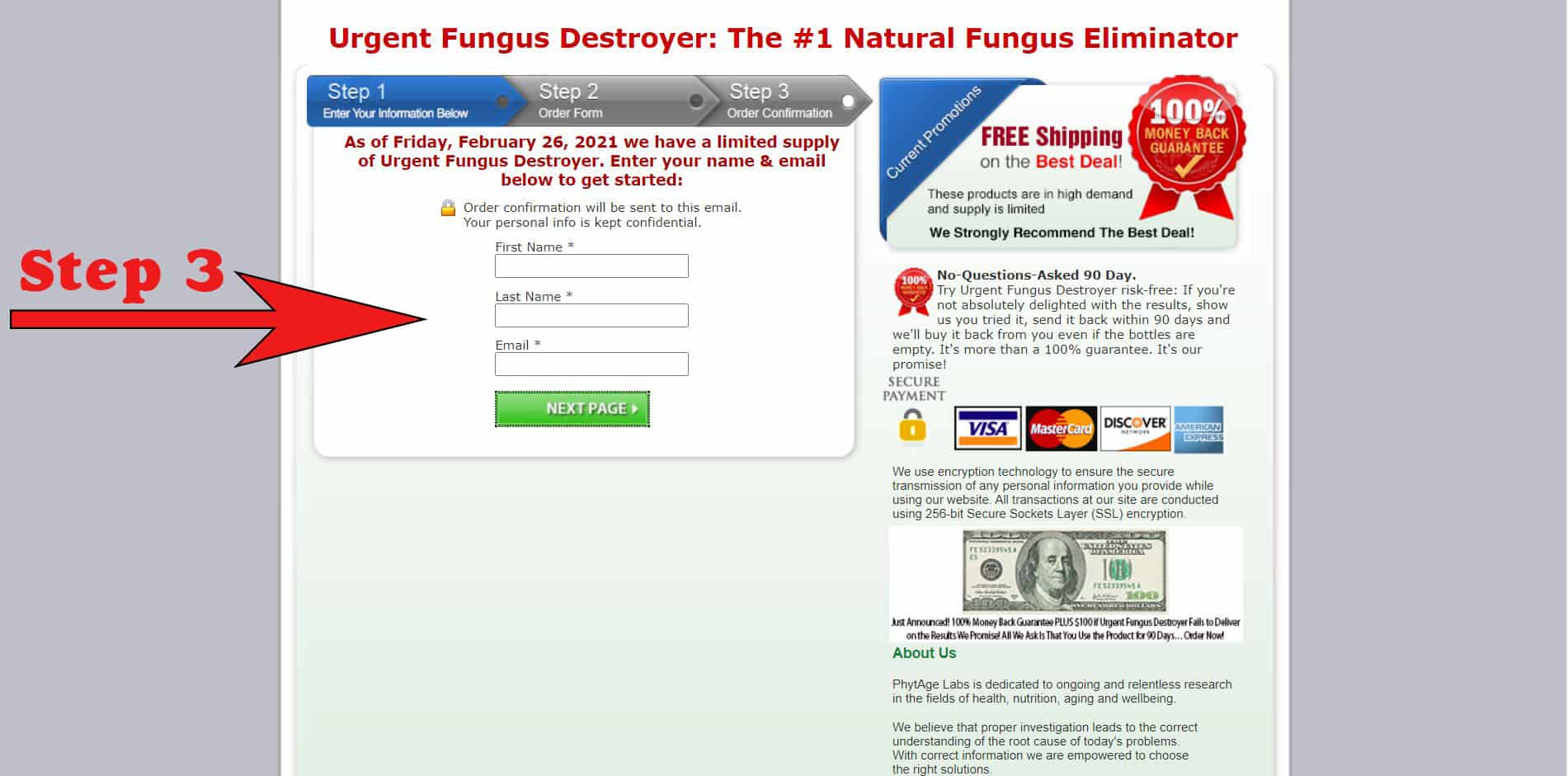 step 3 to buy urgent fungus destroyer step 3 to buy urgent fungus destroyer